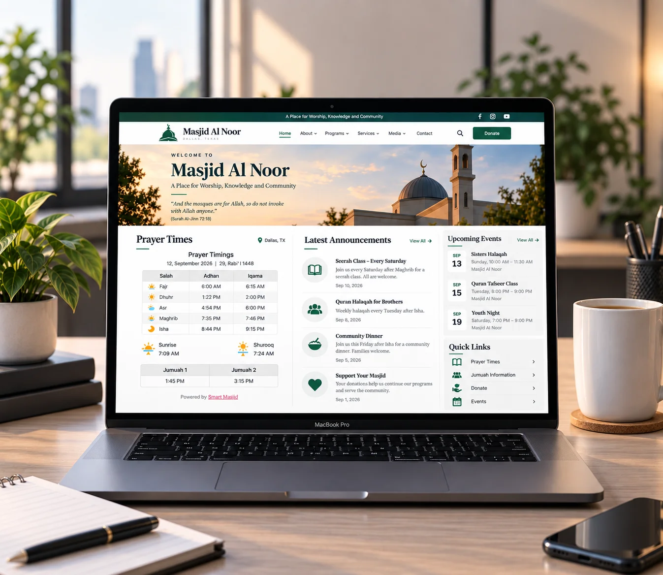 Smart Masjid WP Plugin